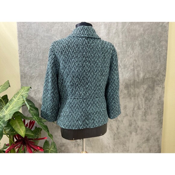 Ambition Blazer Jacket Women's size L Multi Tweed Wool Blend Large Button Front - Picture 5 of 14